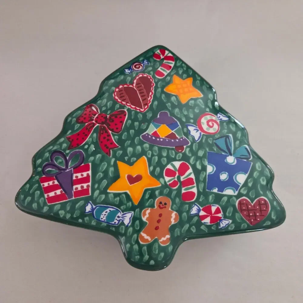 Mikasa Ultra Ceram Made in Japan Christmas Tree Ceramic Candy Dish Jenny Faw